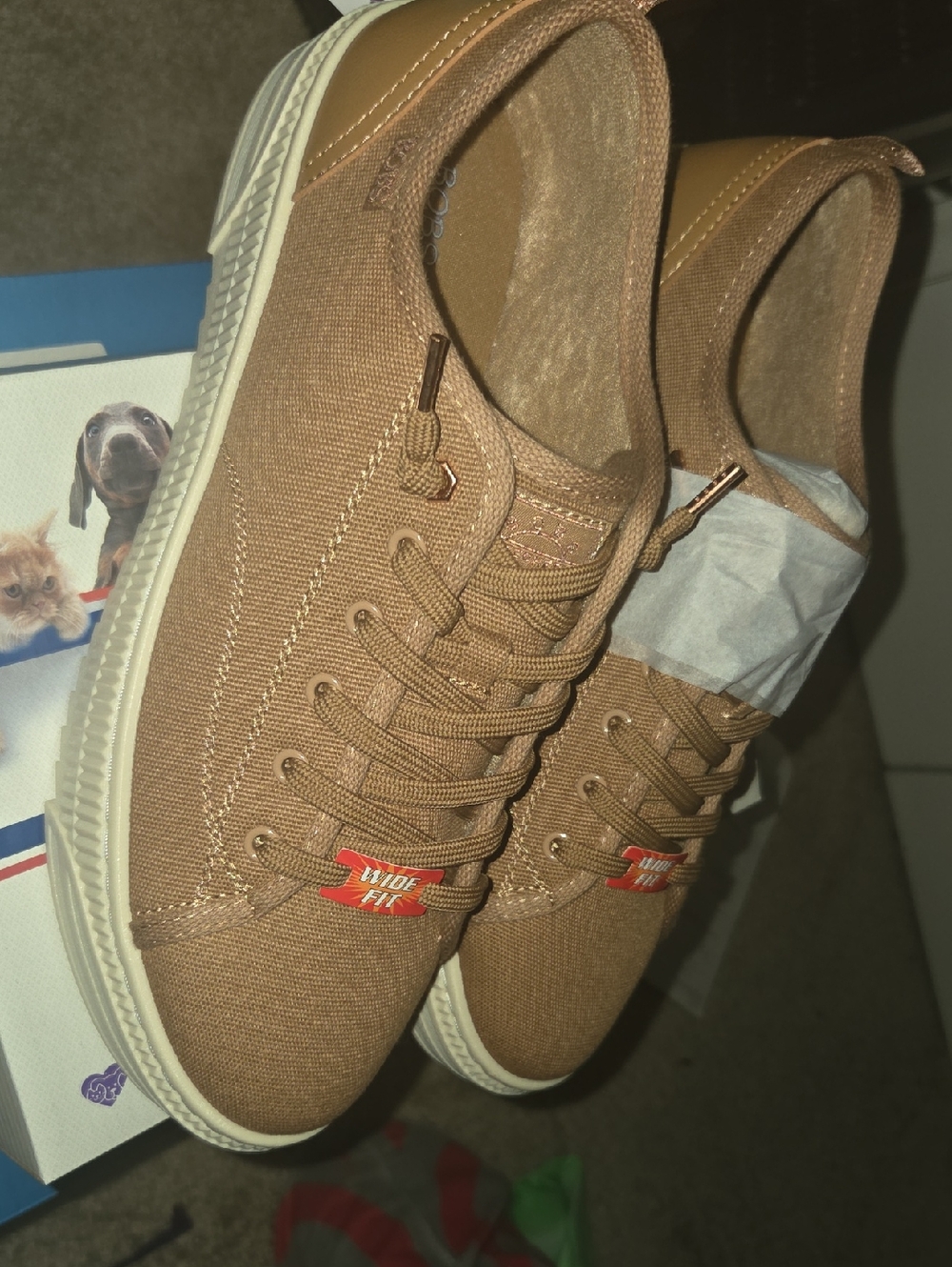 BOBS from Skechers Beige Vegan Memory Foam Sneakers